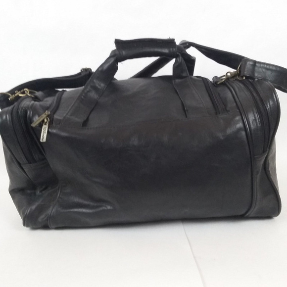 Vintage Wilson Black Leather Duffel Gym Bag - Picture 6 of 8